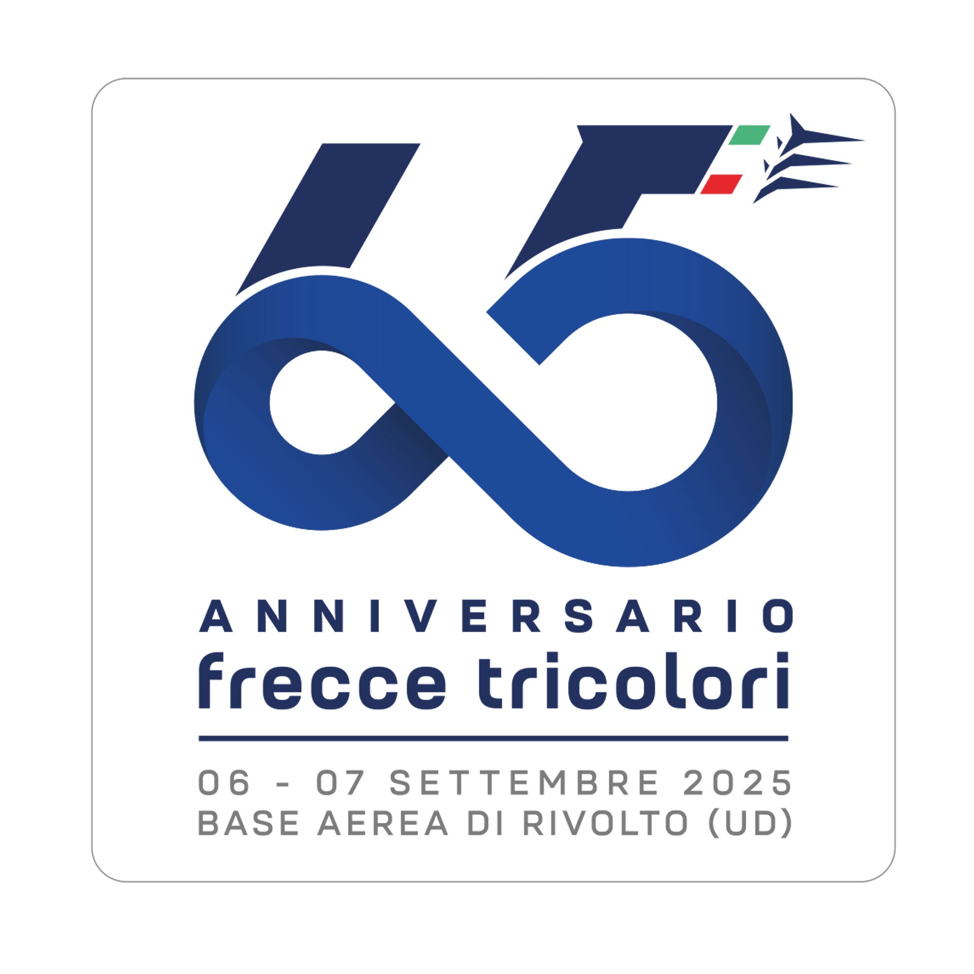 Sticker adesivo Frecce Tricolori 65 anniversario bianco prodotto ufficiale - Militare Store
