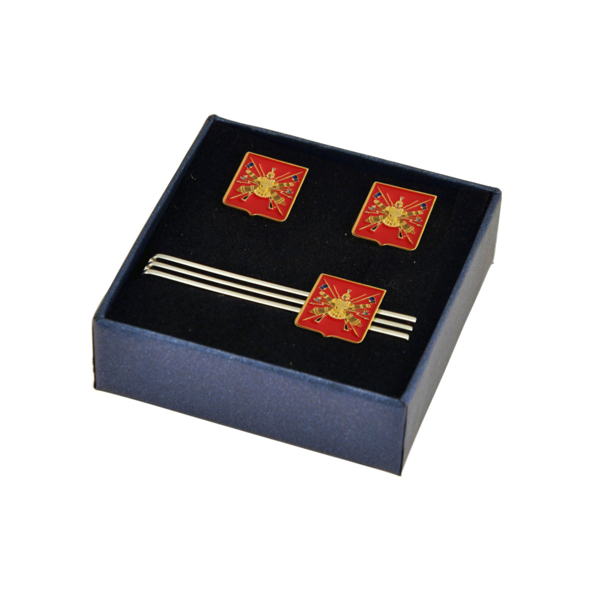 Set Fermacravatta, distintivo e gemelli Esercito in metallo ufficiale - Militare Store