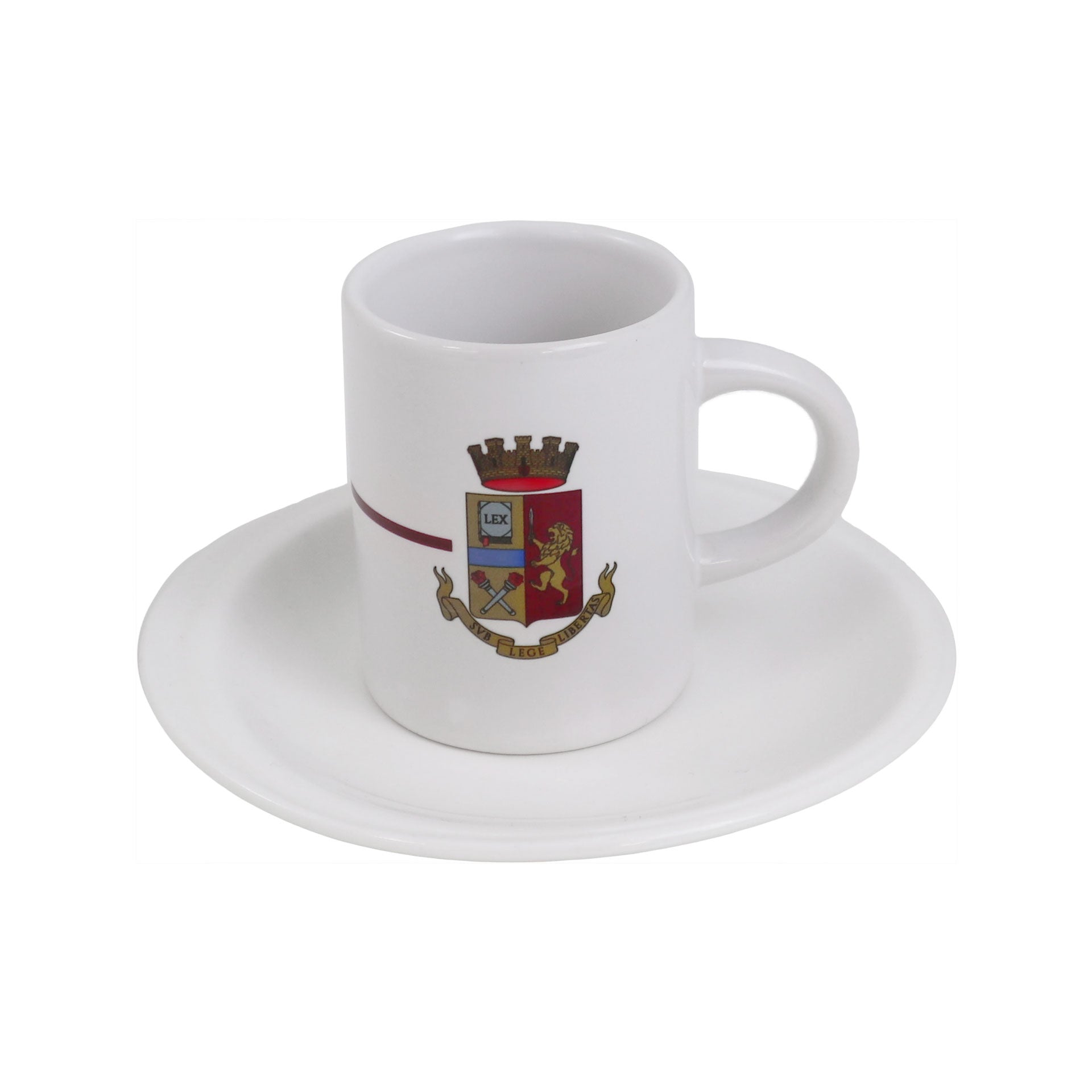 Set tazzina da caffè Polizia logo araldico in ceramica ufficiale - Militare Store