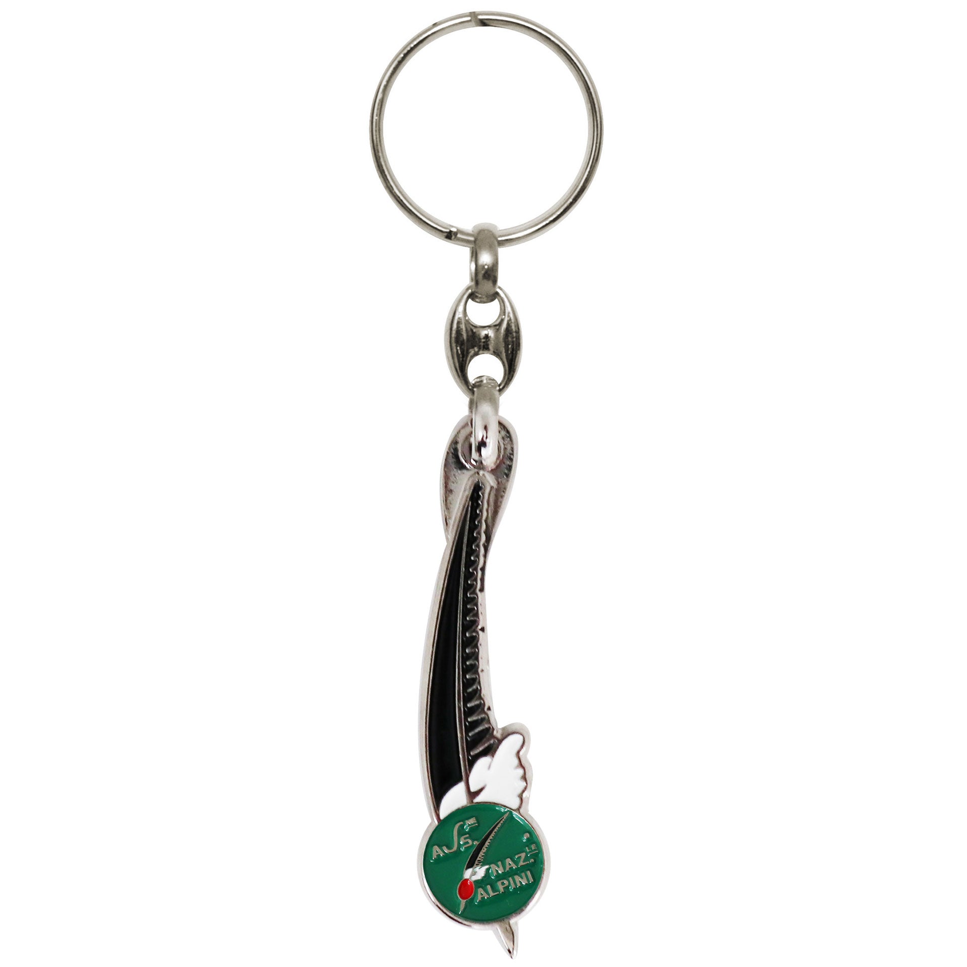 Portachiavi Alpini in metallo smaltato logo penna ufficiale - Militare Store