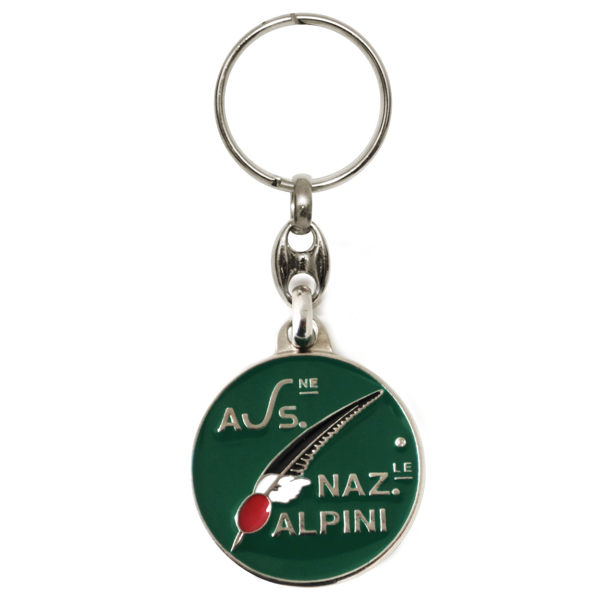 Portachiavi Alpini in metallo smaltato logo verde ufficiale - Militare Store