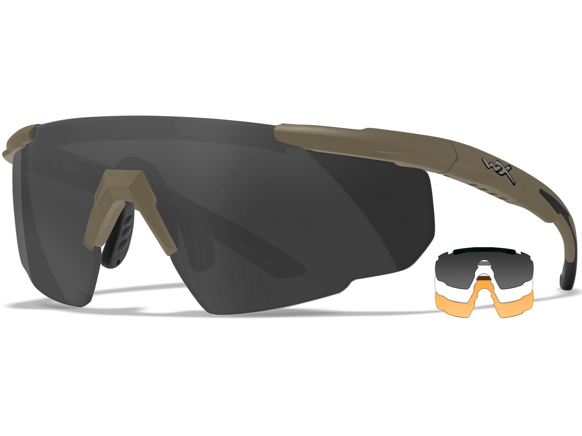 Occhiali tattici Wiley Saber Advanced balistici con 3 lenti incluse - Militare Store