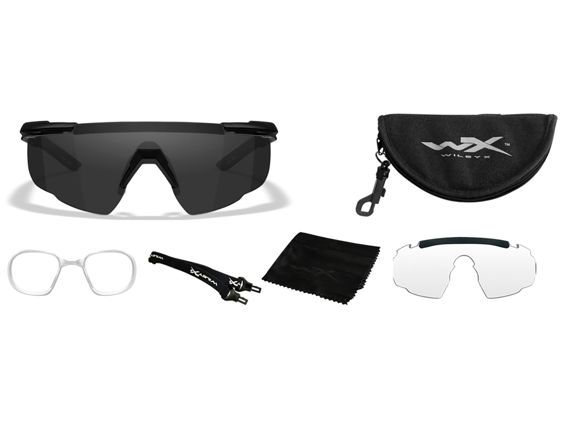 Occhiali tattici Wiley Saber Advanced balistici neri con 2 lenti incluse - Militare Store